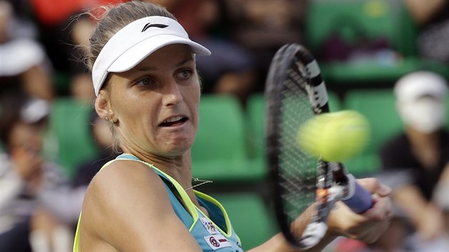 Karolína Plí�ková ve finálovém duelu v Soulu.
