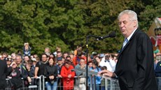 Prezident Milo Zeman bhem projevu na Dnech NATO v Ostrav