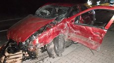 �idi� auto p�i havárii zna�n� po�kodil, ale p�esto policist�m utekl.