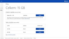 Internetové cloud úloit OneDrive