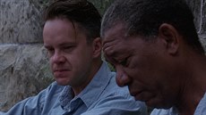 Tim Robbins a Morgan Freeman ve filmu Vykoupení z vznice Shawshank (1994) 