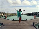 Gabriela Kratochvílová si na Maledivách uívala.