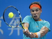 SOUSTEDN. Rafael Nadal na turnaji v Pekingu pi svm nvratu po zrann. 