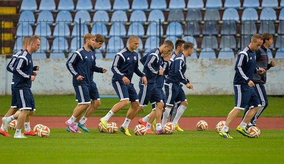 Fotbalisté Slovanu Bratislava na tréninku.  