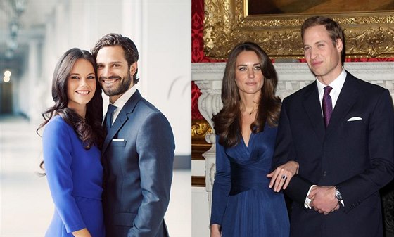 Sofia Hellqvistová a védský princ Carl Philip (2014) a Kate Middletonová a...