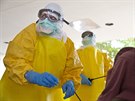 Zdravotníci v americké Alabam podstupují kvli epidemii eboly zvlátní výcvik...