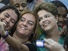 Selfie s brazilskou prezidentkou Rousseffovou (30. záí 2014).
