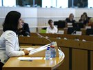 Vra Jourová pi slyení ped Evropským parlamentem (1. íjna 2014).
