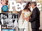 Snímky ze svatby prodal George Clooney stejn jako Brad Pitt asopism People a...