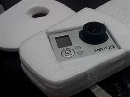 Testovac Stratocache s GoPro kamerou Hero3 msto GPS / GSM modulu, kter...