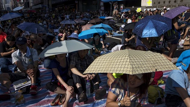 Protesty v Hongkongu (1. jna 2014).