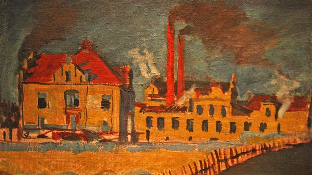 Další z Kubištových děl - Továrna z roku 1906. (2. října 2014)