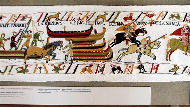 Kopie tapisrie z Bayeux je vystavena v Regionlnm muzeu Litomyl
