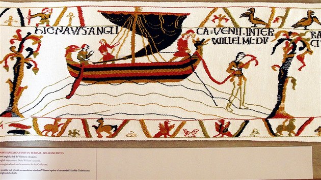 Kopie tapisérie z Bayeux je vystavena v Regionálním muzeu Litomyšl