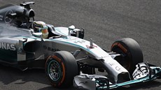 Lewis Hamilton při tréninku na Velkou cenu Japonska.