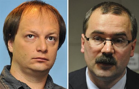 Kandidáti na senátora Václav Láska za Stranu zelených (vlevo) a Pavel áek za...