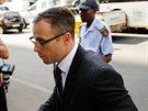 Oscar Pistorius pichází k soudu (14. íjna 2014).