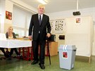 Prezident Milo Zeman odevzdal svj volebn hlas v praskch v Luinch. (10....