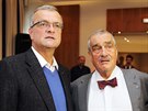 Miroslav Kalousek a Karel Schwarzenberg ve volebním �tábu TOP 09 v Praze. (11....