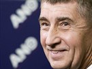Ministr financí a p�edseda hnutí ANO Andrej Babi� ve volebním �tábu strany v...