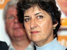 Alena Gajd��kov� p�i tiskov� konferenci veden� �SSD ve volebn�m �t�bu strany v...