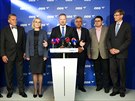 P�edseda ODS Petr Fiala hovo�í na tiskové konferenci strany k volebním...