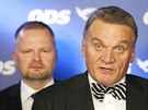 Petr Fiala a Bohuslav Svoboda na tiskové konferenci ODS k volebním výsledk�m....