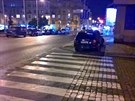 Zaparkované auto poslance hnutí ANO Jana Volného na chodníku u Veletrního...