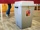 Druhé kolo voleb do Senátu ve školce ve Vysoké nad Labem. (17. října 2014)