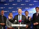Předseda ODS Petr Fiala hovoří na tiskové konferenci strany k volebním...