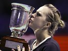 S TROFEJÍ. Anastasia Pavljuenkovová po triumfu na turnaji v Moskv. 