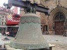 Sundavání zvon z ve katedrály sv. Bartolomje v Plzni.