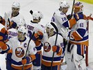 Hokejisté New Yorku Islanders slaví vítzství, vychytal ho slovenský golman...