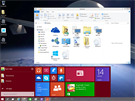 Nabídku Start ve Windows 10 můžete horizontálním tahem zmenšovat a zároveň...
