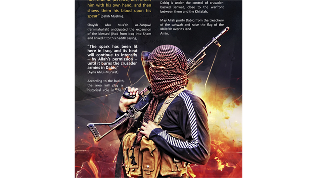 Stránka z časopisu Islámského státu Dabiq
