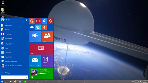 Nov nabdka Start ve Windows 10