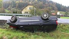 �idi� fordu nezvládl jízdu a v katastru obce Lichnov na Novoji�ínsku skon�il na...