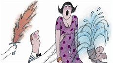 ...svou pekvapenou zamstnavatelku hodil v zámeckém parku do nádre vodotrysku...