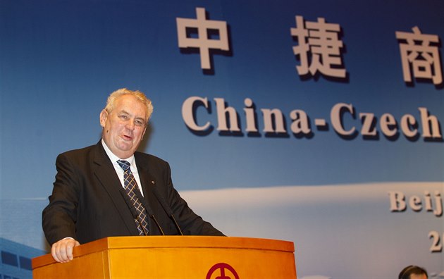 Milo� Zeman na náv�t�v� �íny (26. �íjna 2014).