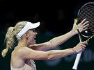 VDY TO BYL AUT! Dánská tenistka Caroline Wozniacká v utkání proti arapovové...