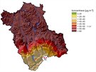 Prmrné koncentrace polétavého prachu PM10 v ovzduí na Ostravsku v roce 2013.