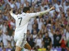 PROMNNÁ PENALTA. Cristiano Ronaldo, útoník Realu Madrid, oslavuje branku,...