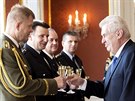 Prezident Milo Zeman bhem slavnostního jmenování generál na Praském hrad...
