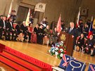 Prezident Milo Zeman pi slavnostním udílení státních vyznamenání v den 96....