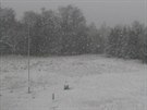 Sníh zachytily kamery eského hydrometeorologického ústavu i na krunohorském...