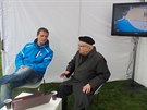 Karel Pacner hovo o dobvn vesmru v rmci akce Stratocaching.