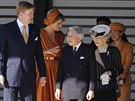 Nizozemský král Willém-Alexander, královna Máxima, japonský císa Akihito,...