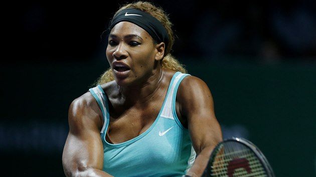 Serena Williamsov v semifinle Turnaje mistry proti Caroline Wozniack.