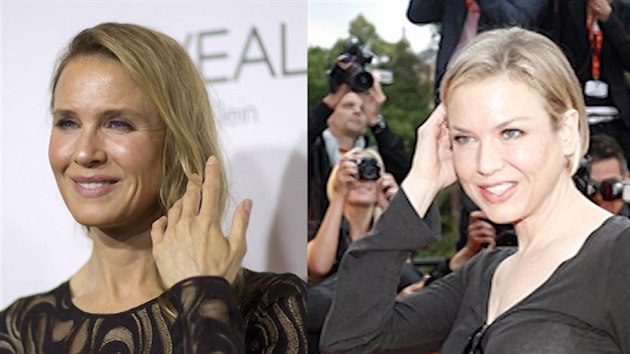 Renée Zellwegerová v letech 2014 a 2007
