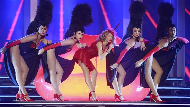 Kylie Minogue zahrla 21.10. 2014 v Praze v rmci turn k desce Kiss Me Once.